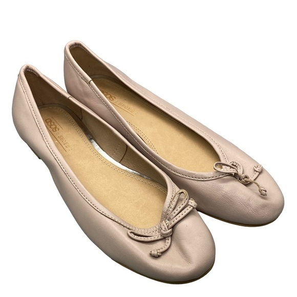 Asos Blush Pink Bowtie Ballet Ballerina Princess Summer Comfy Flats Size 5 - Picture 2 of 5